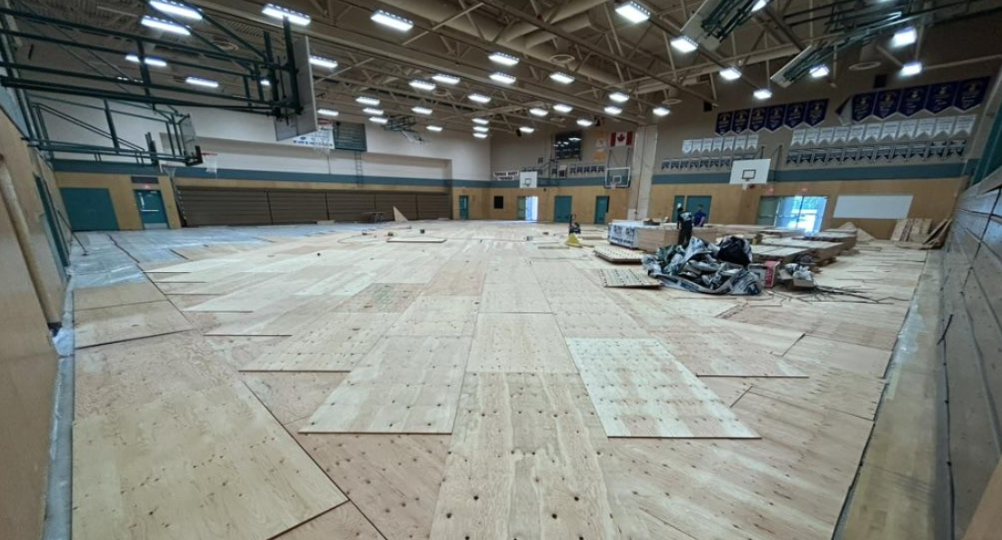 Supply and install new hardwood gym floor at thomas haney secondary maple ridge