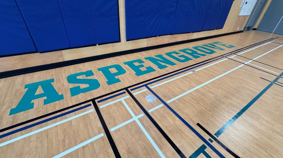 Supply and Install Tarkett LumaFlex Gym Floor System at Aspengrove School, Lantzville, BC